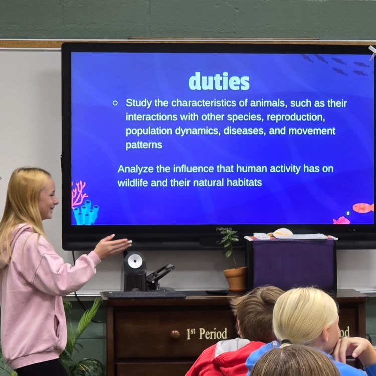 7th and 8th grade Career Exploration students share presentations on the careers they researched. 