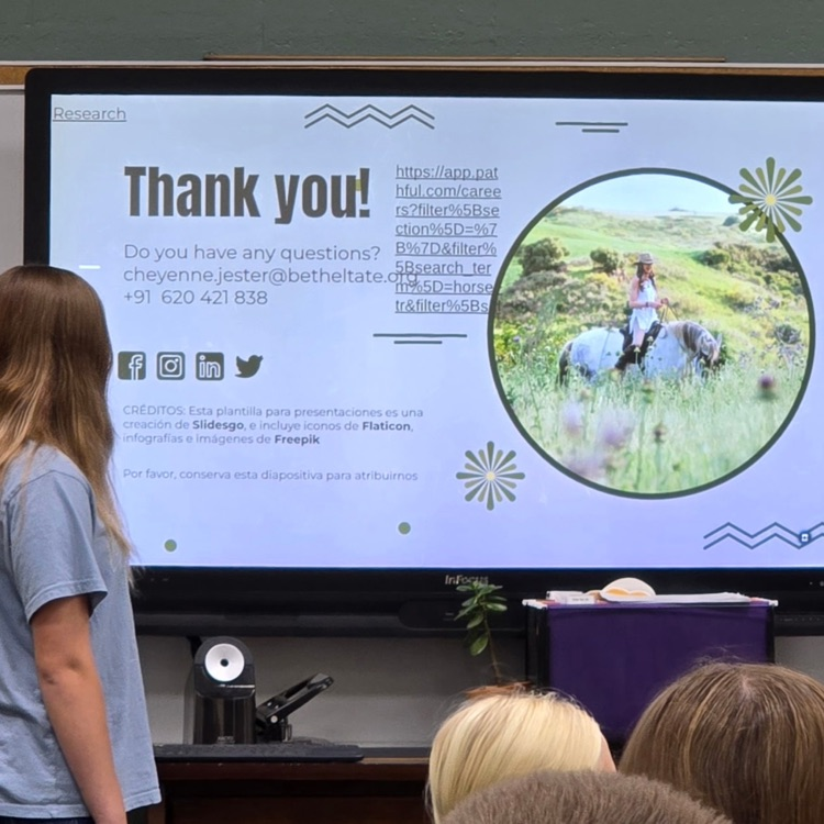 7th and 8th grade Career Exploration students share presentations on the careers they researched. 