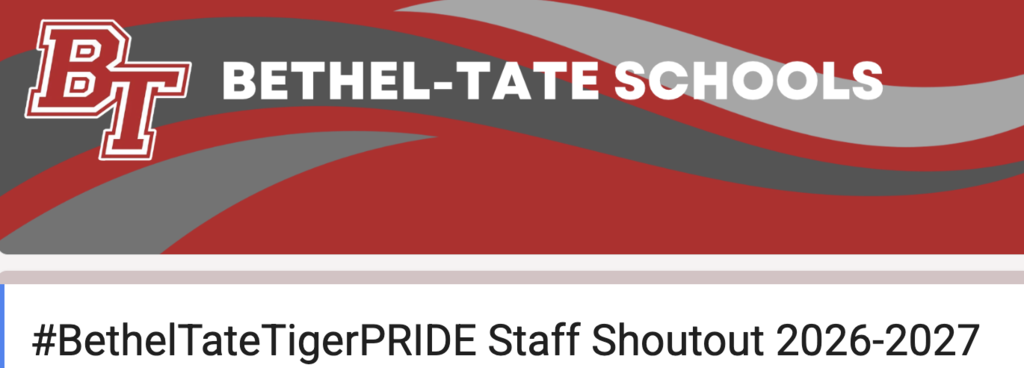 #BethelTateTigerPRIDE Staff Shoutout 2026-2027