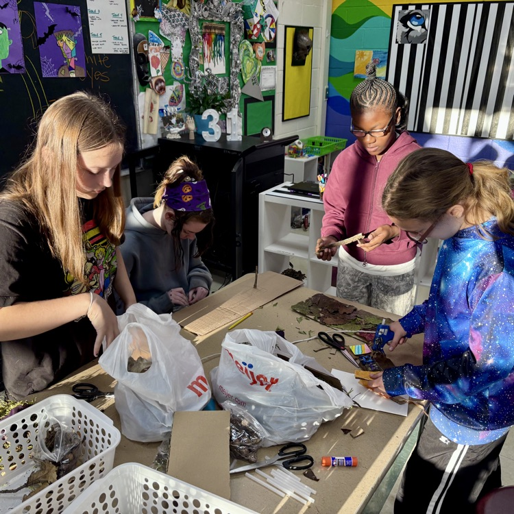 7th grade Art students began their Acorn People Scenes…they are loving this project!