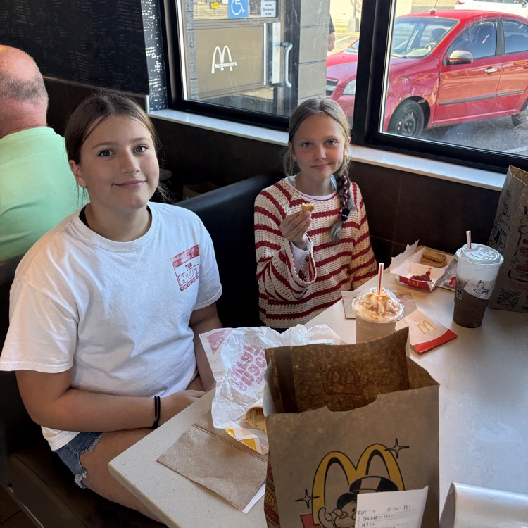 7th graders enjoying their 1st quarter behavior reward at McDonald’s!