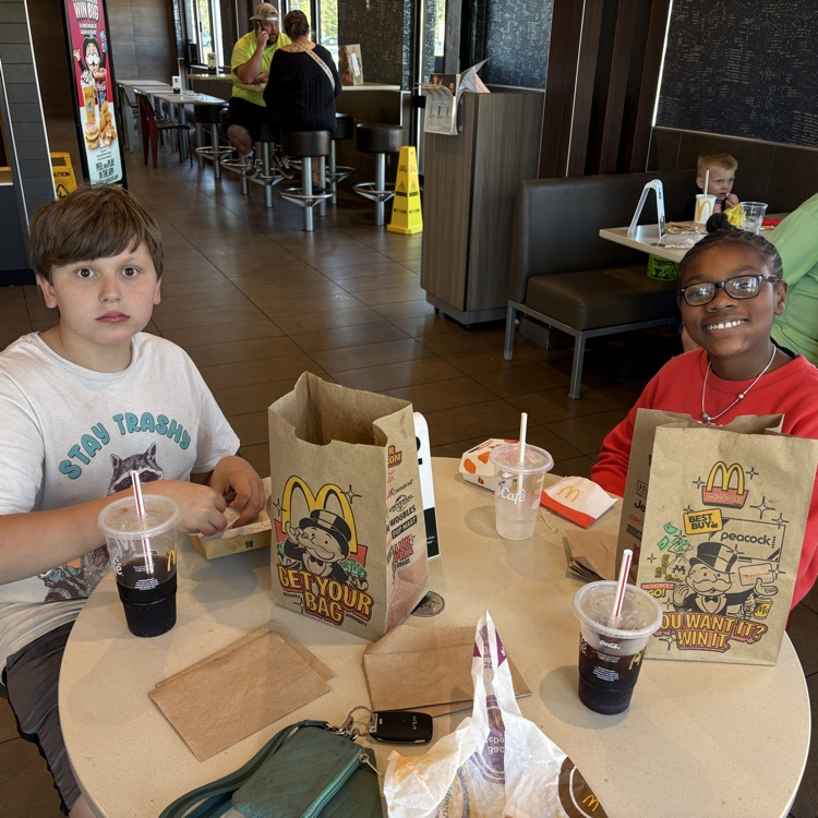 7th graders enjoying their 1st quarter behavior reward at McDonald’s!