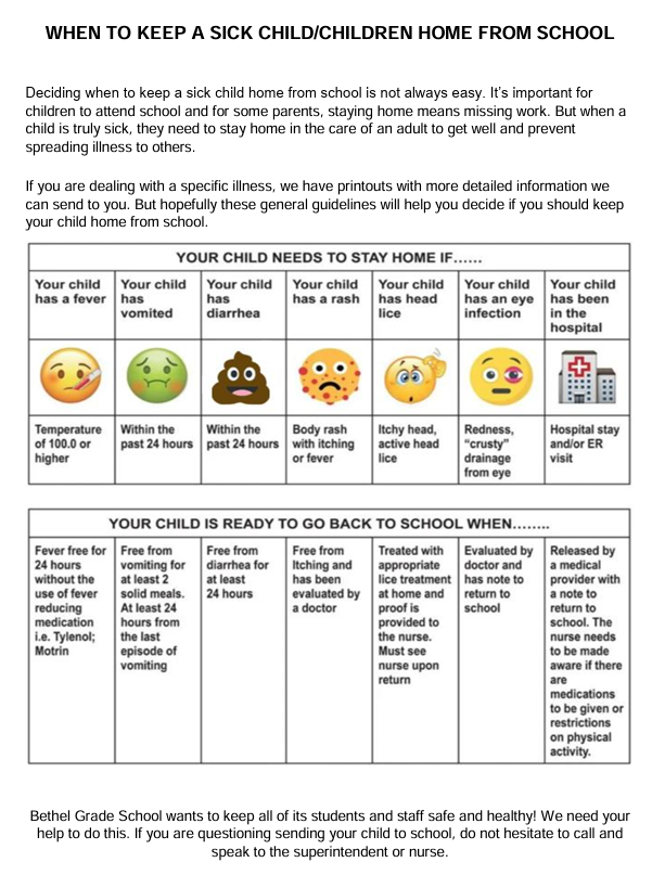 Home Sick Guidelines