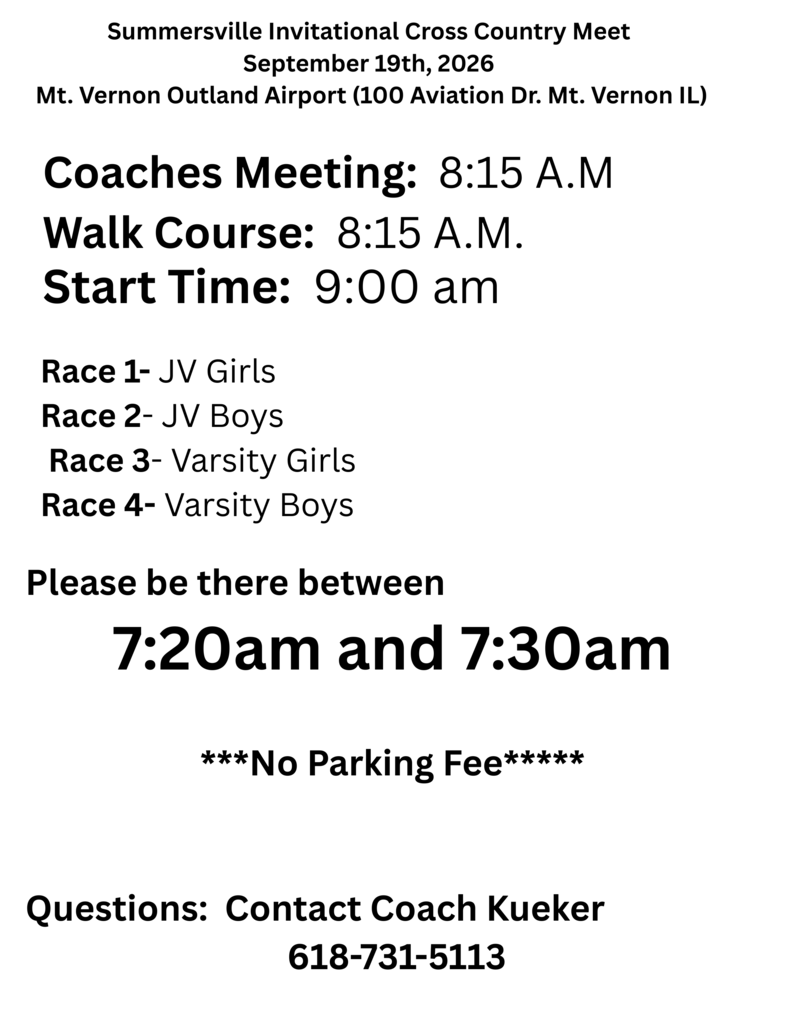 Summersville Cross Country Meet Information