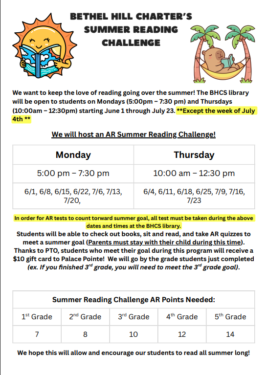 Summer Reading Program Flyer