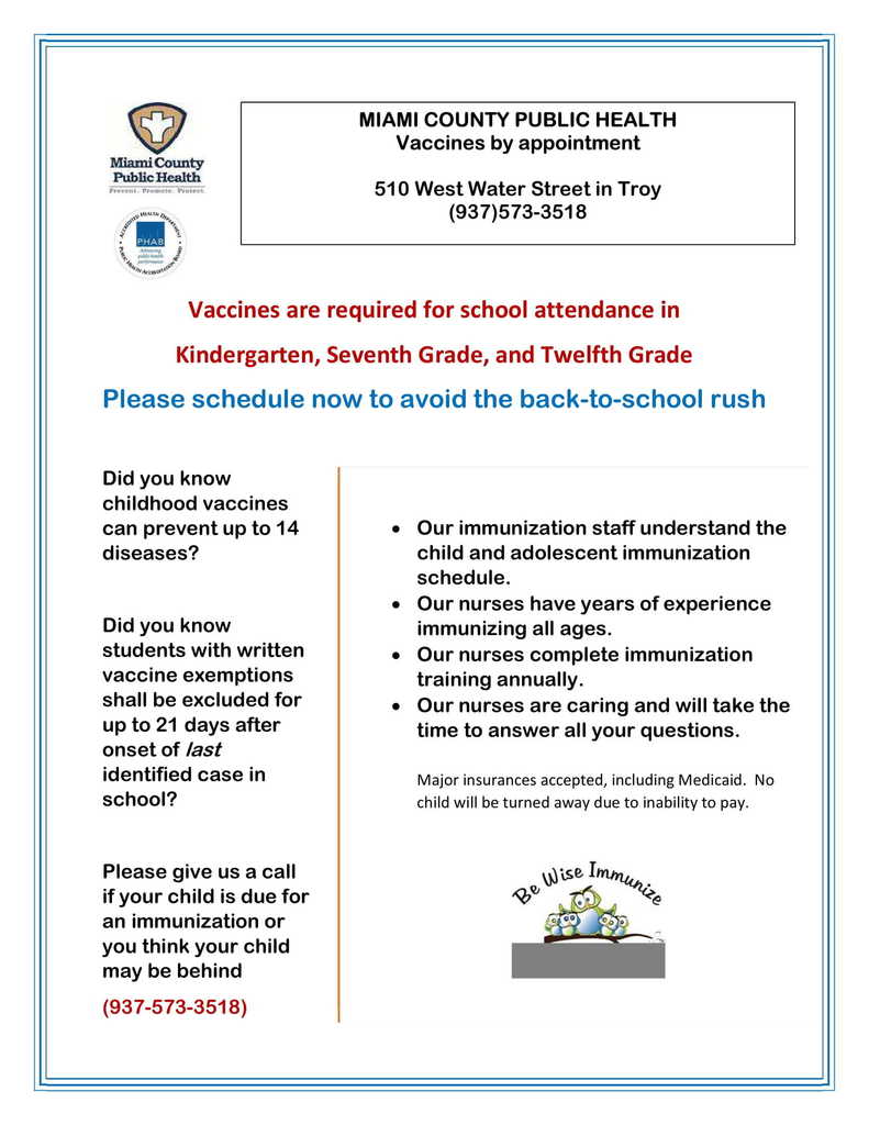 Health Department Information