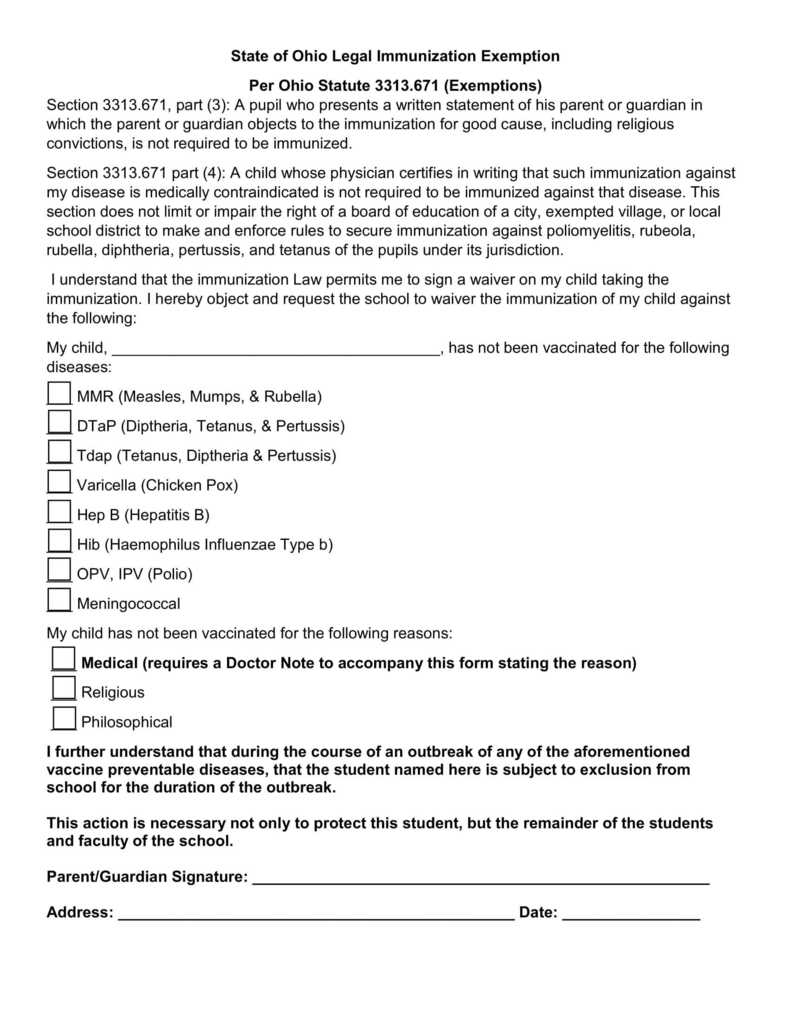 Exemption Form