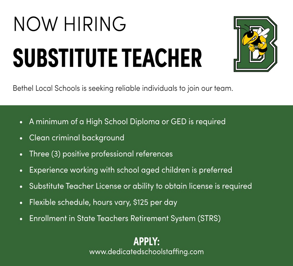 Now Hiring Substitute Teachers