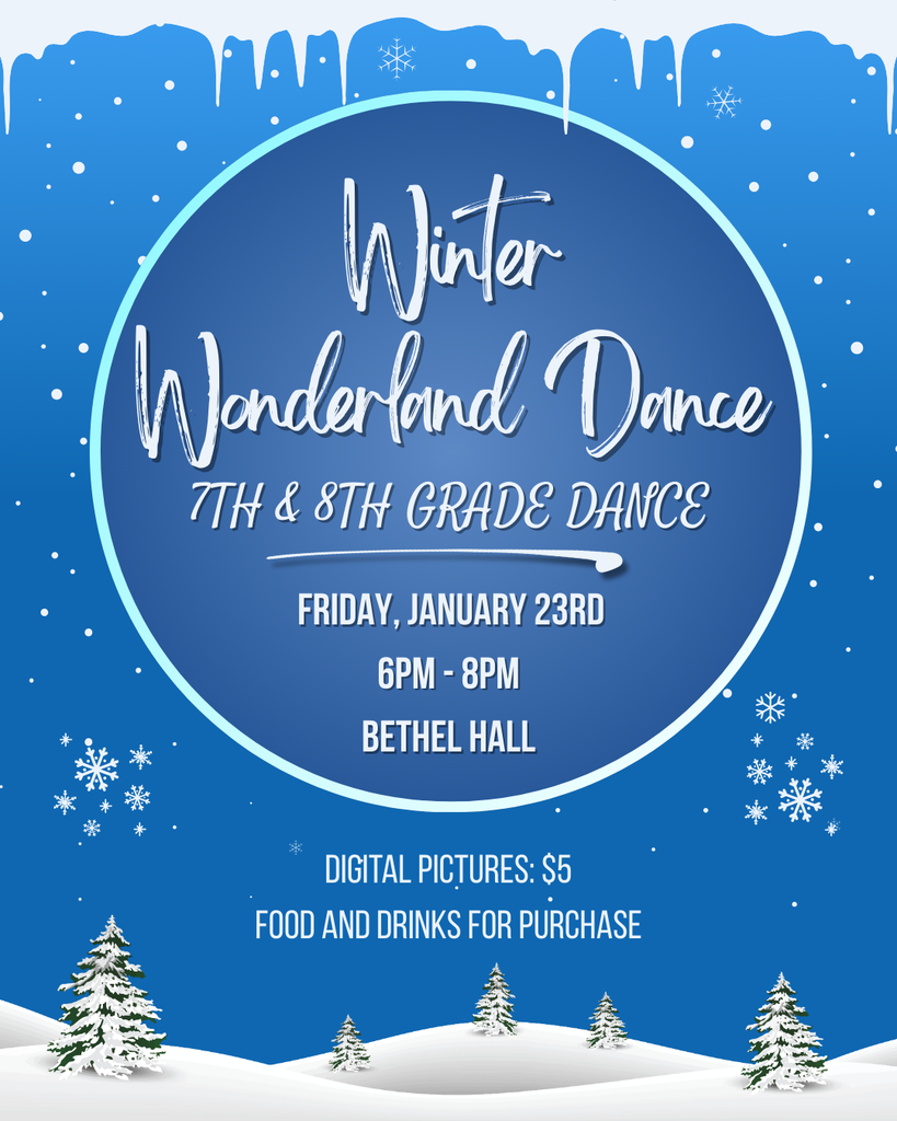 Middle School Winter Dance Friday, January 23rd