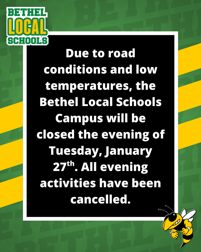 Campus Closed 1/27, All activities cancelled or postponed