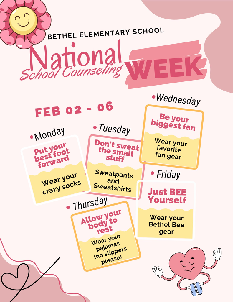 National School Counseling Spirit Week Feb. 2nd-6th