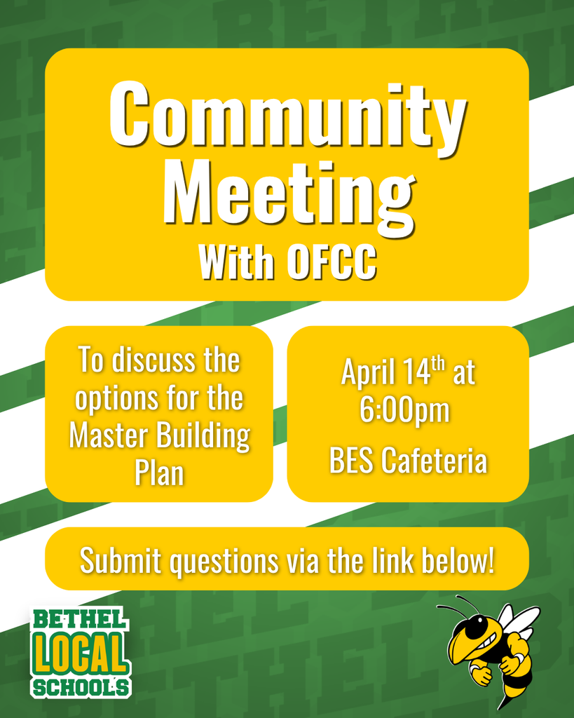OFCC Building Project Community Meeting | April 14th at 6pm at BES Cafeteria