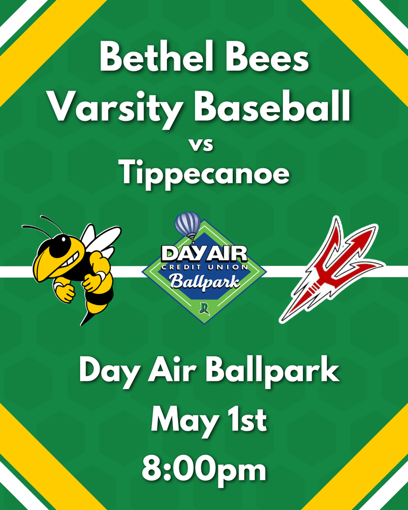 Bethel Baseball at DayAir Ballpark May 1st at 8pm
