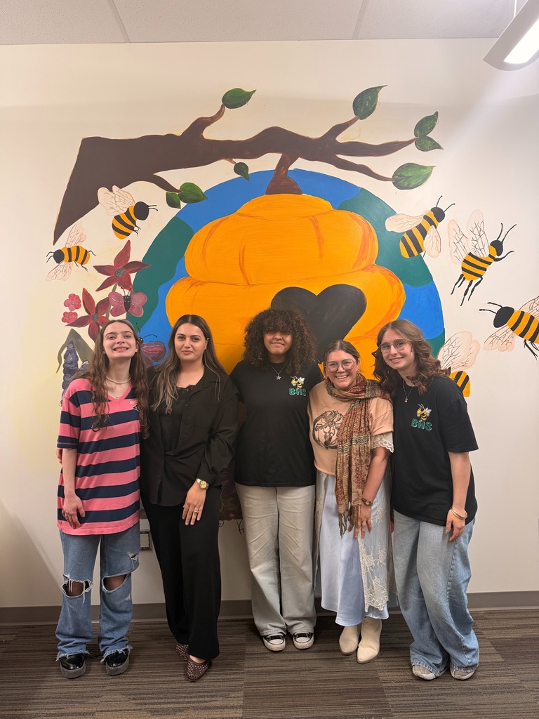 Senior Art Mural of a Bees Nest on a tree branch