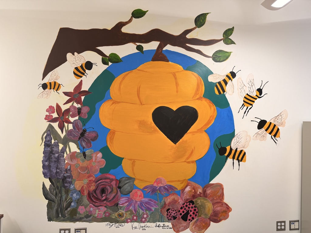 Senior Art Mural of a Bees Nest on a tree branch