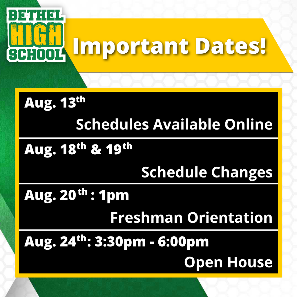 High School Important Dates