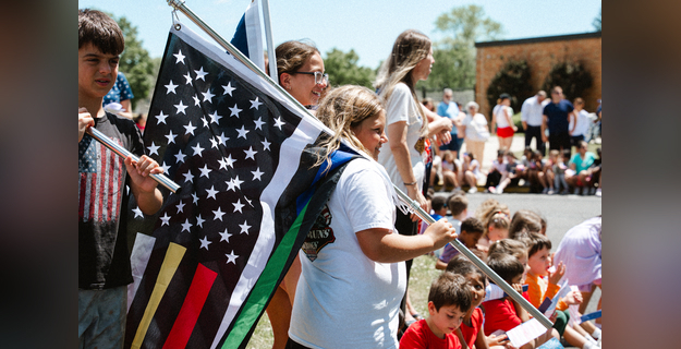 person with flag