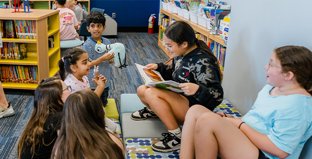 Children reading together.