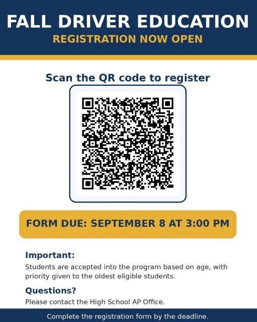 Fall Drivers Education QR Code