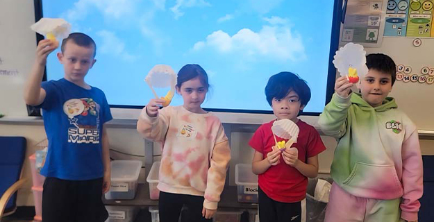 Students in Ms. Cataldi and Mrs. Lemaire's second grade class at Central Boulevard School 