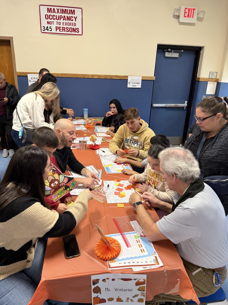 Families enjoying the Thanksgiving Celebration 