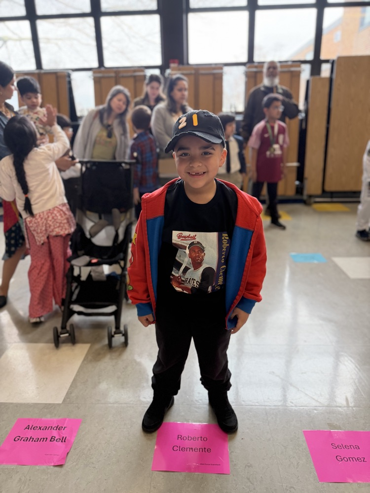 Second grade wax museum in action.