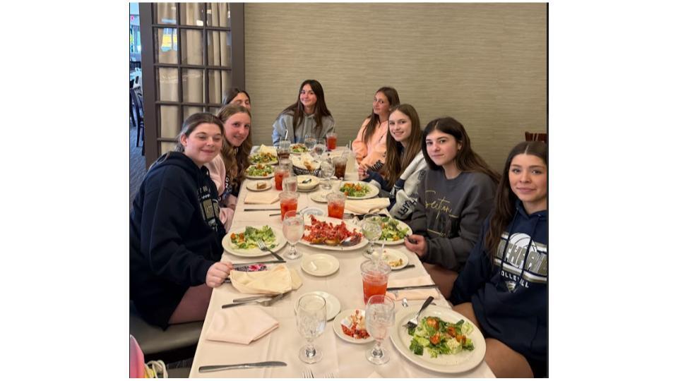 Mrs. Marinaccio's 8th Grade Italian students dining at La Famiglia in Plainview after viewing the Italian musical Pinocchio at the Bayway Arts Center