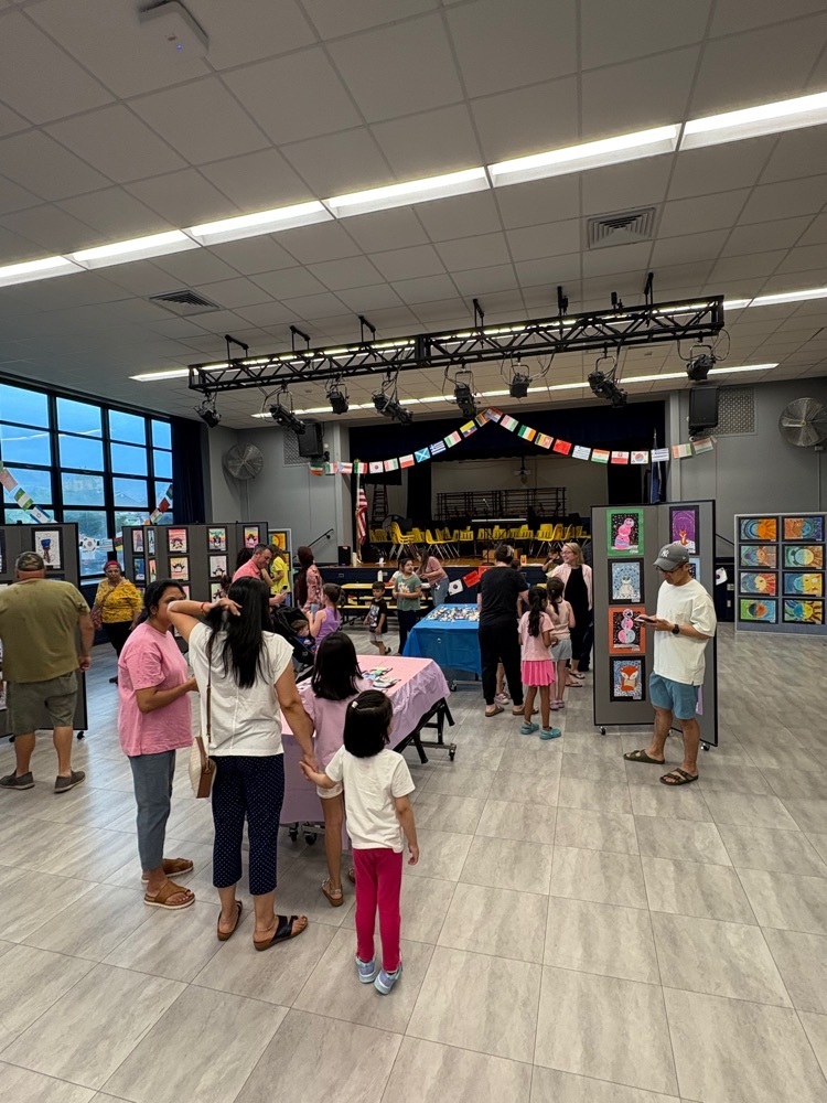 cafeteria with art samples