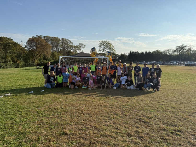 group photo of challenger and varsity soccer team