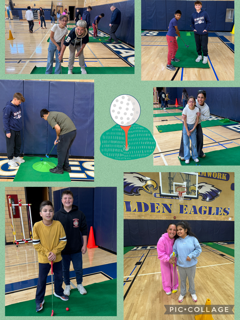 Students playing golf