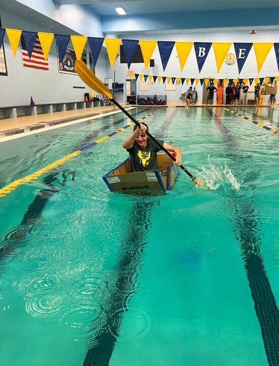 Students in AP Physics 2 Participate in 2nd Annual Cardboard Boat Race