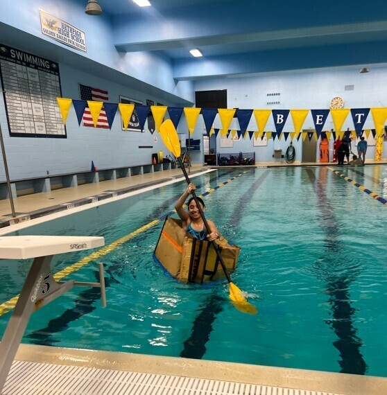 Students in AP Physics 2 Participate in 2nd Annual Cardboard Boat Race
