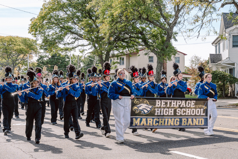 Bethpage High School marching band parade