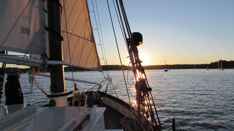 Sailing across Oyster Bay.