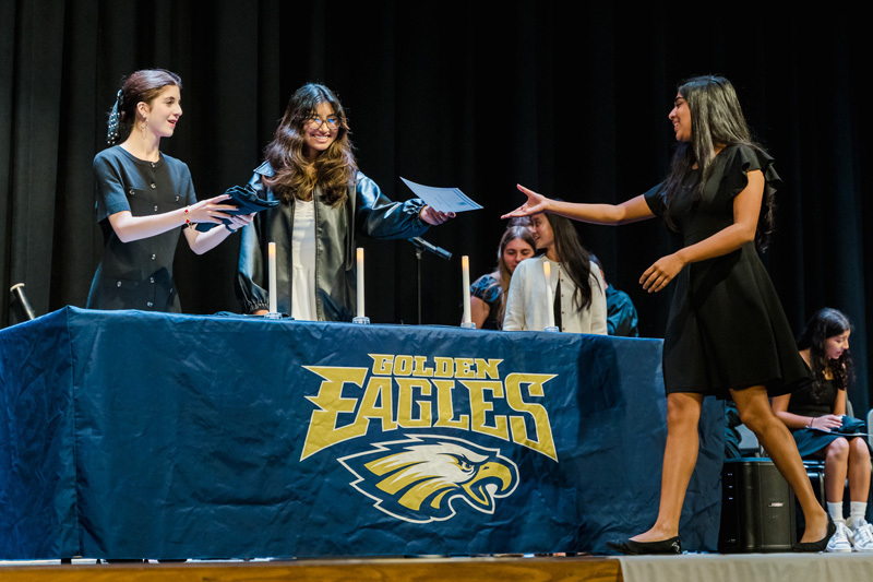 students on stage