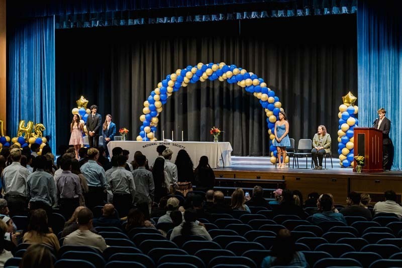 Student accepting award.
