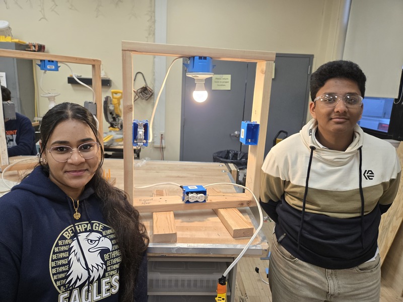 Student in Bethpage High School's Home Improvement Class master electrical circuits!