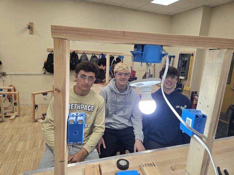 Student in Bethpage High School's Home Improvement Class master electrical circuits!