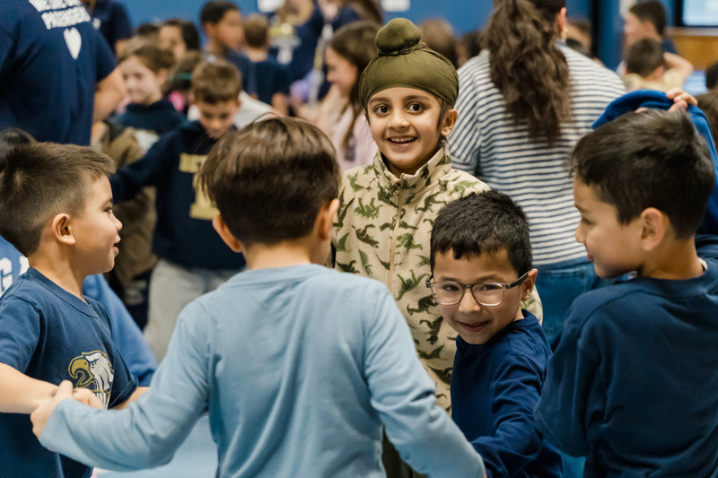 students watch presentation