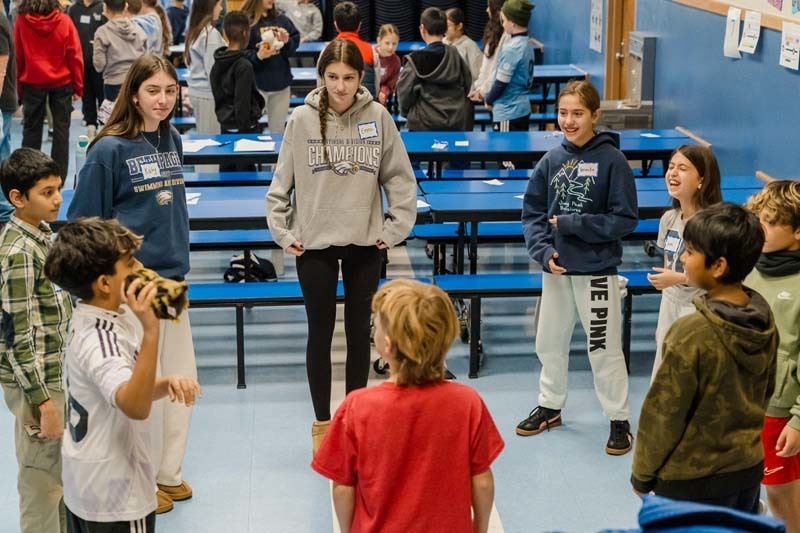 Bethpage High School athletes returned to their elementary school roots on Dec. 5, bringing mentorship and inspiration to fifth graders at Charles Campagne School through the Athletes Helping Athletes program.