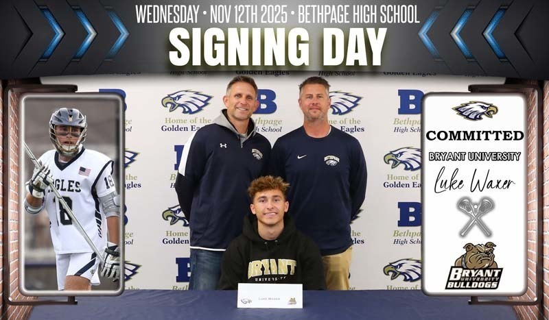 Seven Bethpage High School student-athletes from the Class of 2026 celebrated their college commitments during a signing ceremony on Nov.12