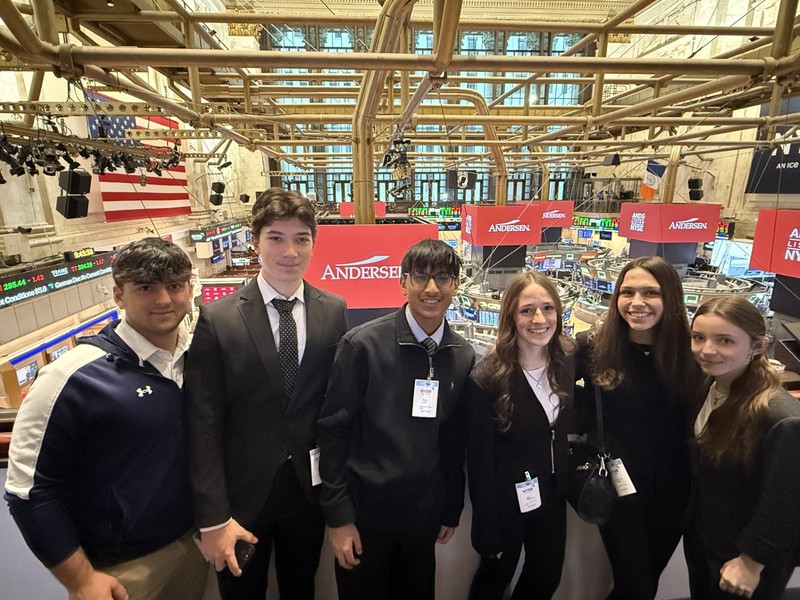 Bethpage High School's Internship Club visits the New York Stock Exchange