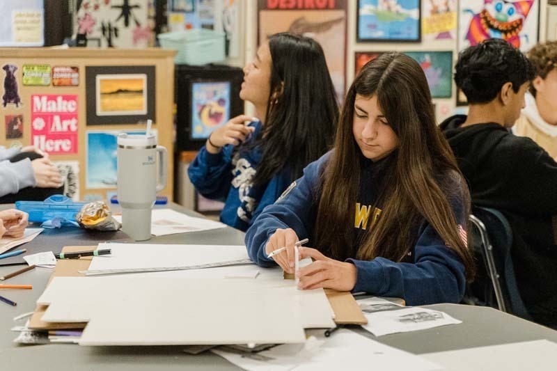 Students creating their projects.