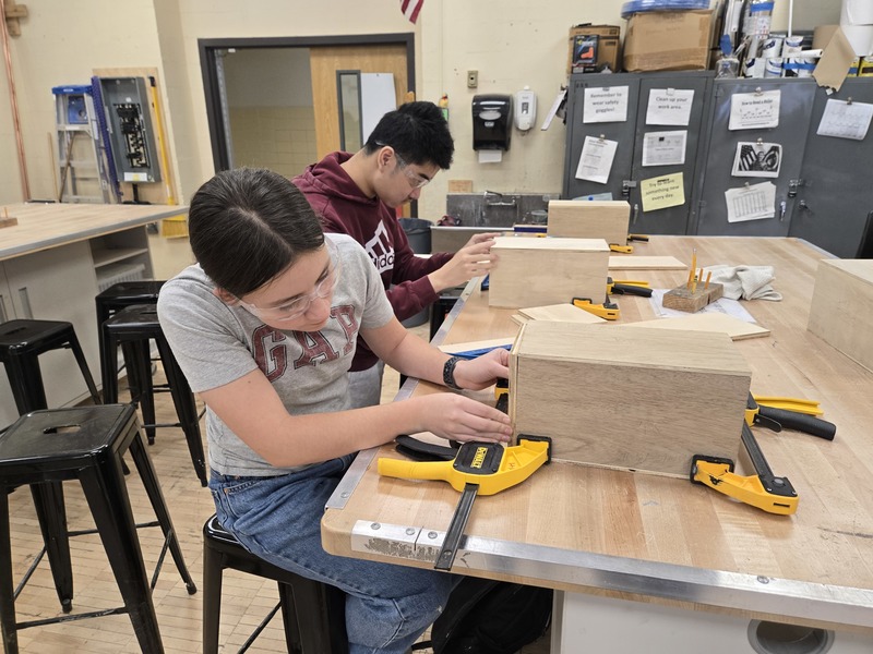 Students in Bethpage High School 's Home Improvement Class master the Wood Joinery Unit.