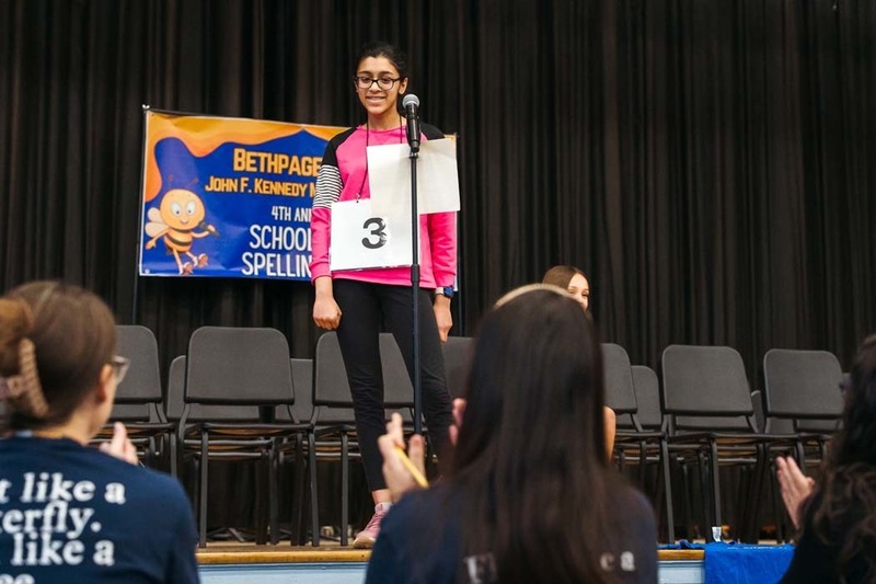 Thirty-five middle schoolers stepped up to the microphone in JFK's auditorium on Jan. 8, each ready to spell their way to victory in the school's fourth annual spelling bee.