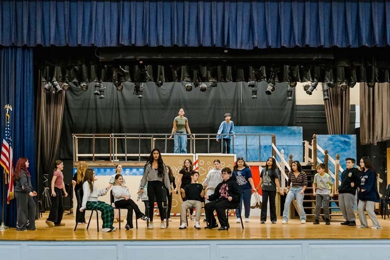 Members of John F. Kennedy Middle School's Masquers Guild 