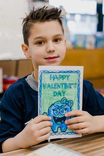 Students at Central Boulevard School celebrated Thoughtful Thursday on Jan. 15 by crafting heartfelt Valentine's Day cards for local veterans.