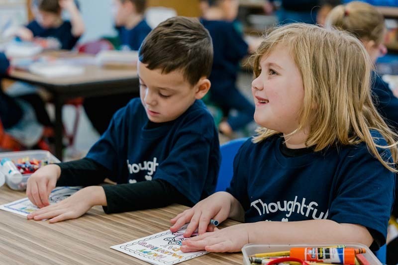 Students at Central Boulevard School celebrated Thoughtful Thursday on Jan. 15 by crafting heartfelt Valentine's Day cards for local veterans.