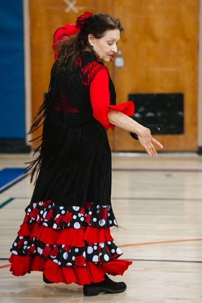 Students dancing with instructor.