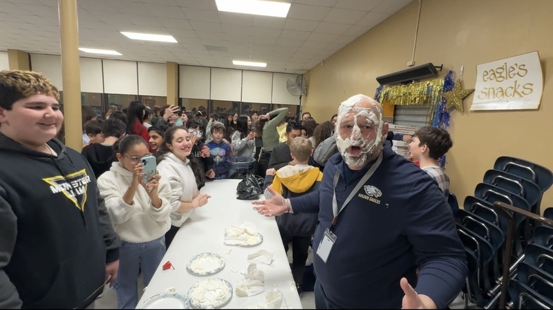 Assistant Principal Mr. Murray and 6th grader JJ Gherardi